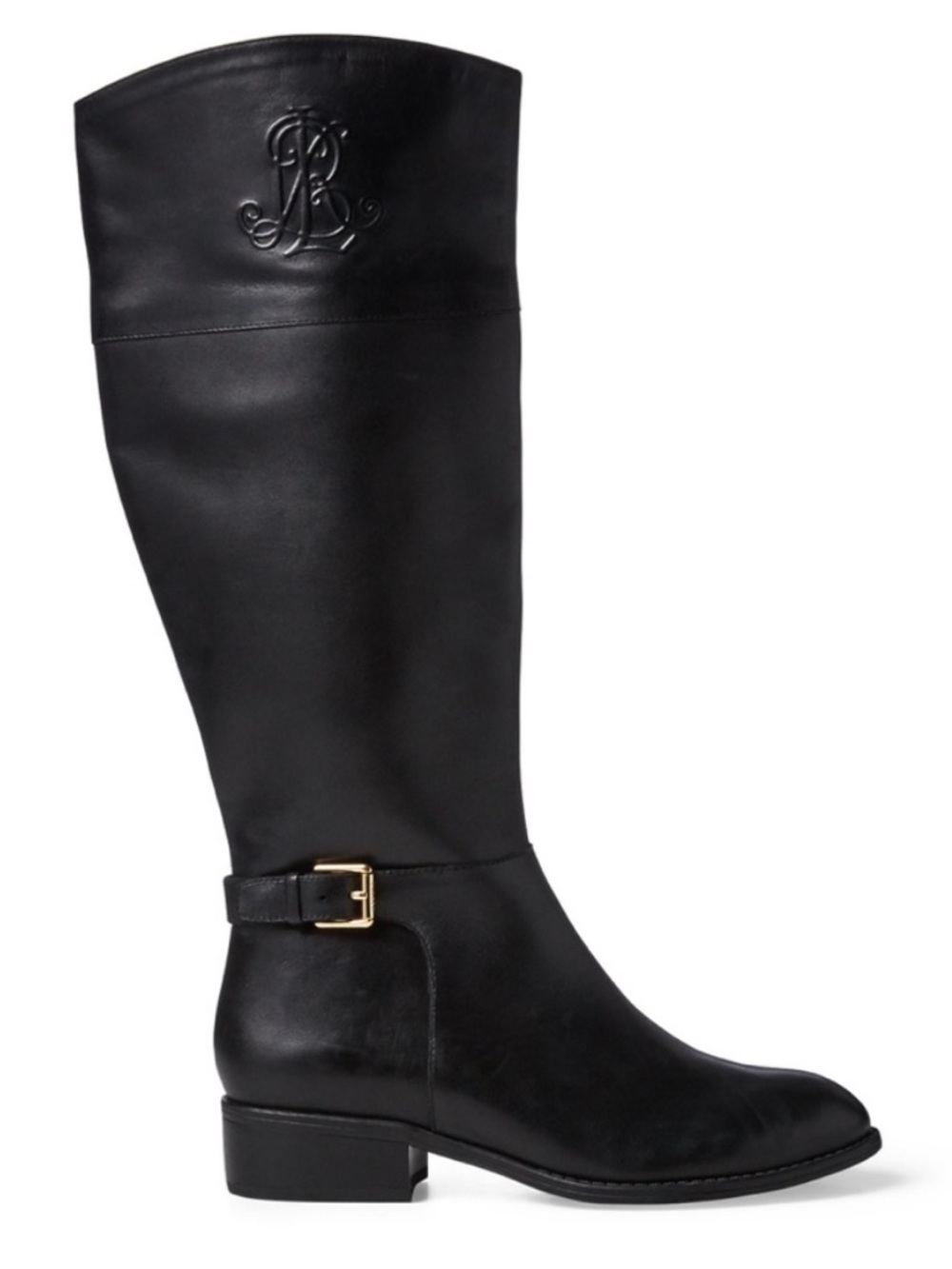 Lauren Ralph Lauren Madisen Riding Boots In Black Leather Size 9B - Picture 3 of 9
